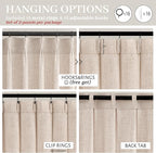 Pinch Pleated Linen Semi Sheer 105 Inch Extra Long Curtains - Image 6