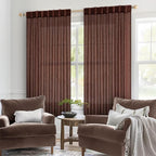 MIULEE Chocolate Brown Linen Curtains 52x63 Inch Long 2 Panels - Image 2
