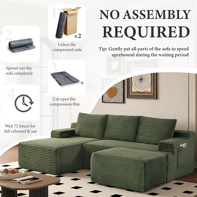 96" Sectional Couches for Living Room Cloud Couch Sofa - Image 6