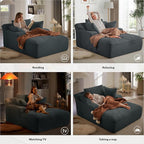 50 Inch Chaise Lounge Chair Indoor, Oversized Corduroy Upholstered Boneless - Image 6