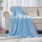 Light Blue Fleece Plush Throw Blanket 60"x80"for Couch Fuzzy Cozy Flannel | by JIAHANNHA