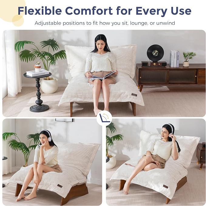 MAXYOYO Adjustable Living Room Chair, Convertible Bean Bag Chair & Recliner - Image 4