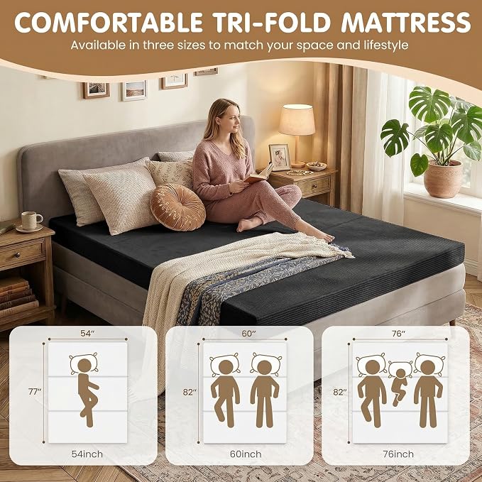 JUIKURY Foldable Convertible Sofa Bed, Tri-Fold Floor Couch Sleeper Sofa - Image 6