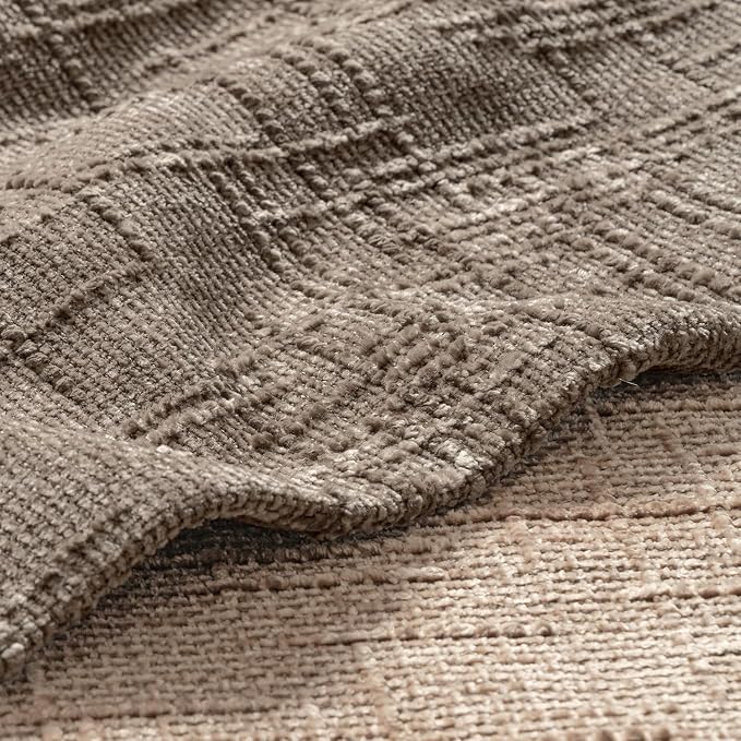 MIULEE Chenille Textured Euro Throw Pillow Covers Taupe Grey 26x26 | Set of 2 - Image 2
