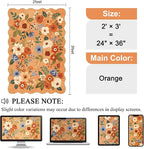 DUKINO 2x3 Rugs for Entryway, Floral Door Mat Washable Kitchen Rugs, Low Pile - Image 2