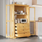 VilroCaz 75'' Tall Kitchen Pantry, Wood Freestanding Kitchen Storage Cabinet by VilroCaz