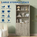 Tall Book Shelf and Bookcase 2 PCS, 31.5" Wide Wooden Bookcase - Image 4