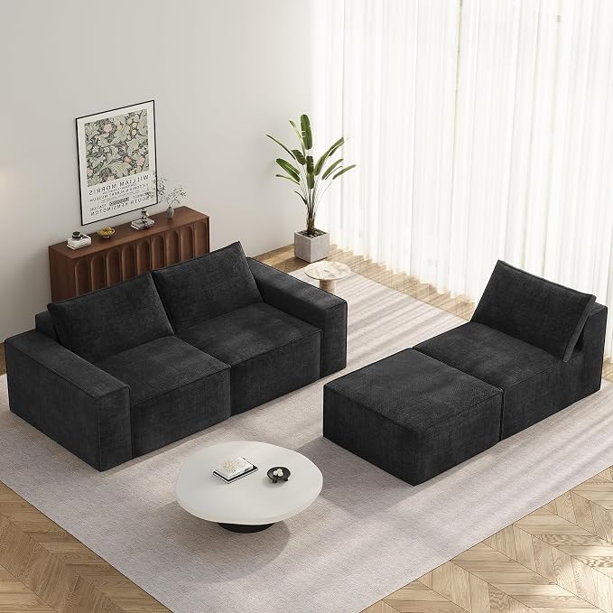 Vesgantti 114" Modular Boneless Couch, Modern 4 Sester Sectional Sofa - Image 8