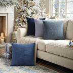MIULEE Blue Decorative Pillow Covers 20x20 Inch Set of 4 Boho Western Farmhouse - Image 7