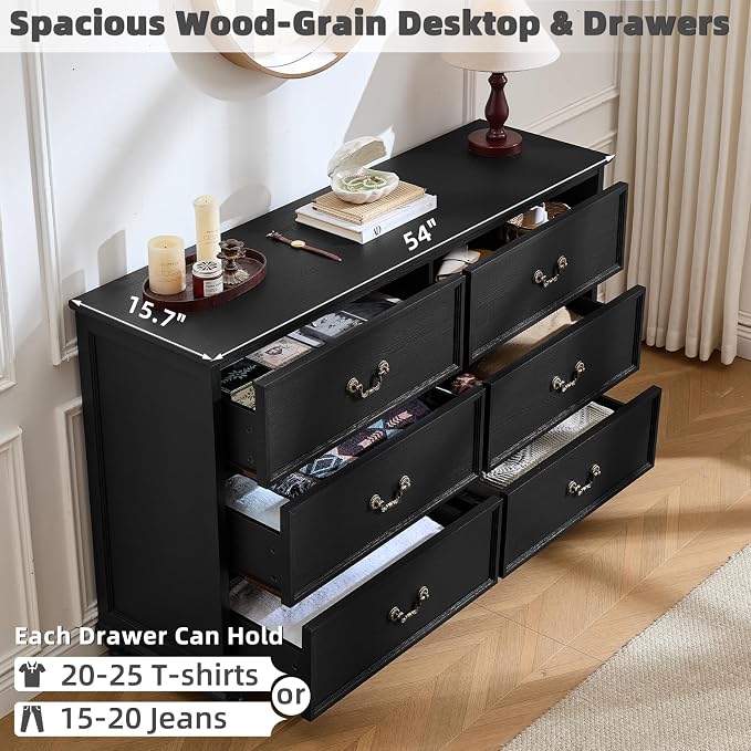 Joaxswe Farmhouse 6 Drawers Dresser - Image 3