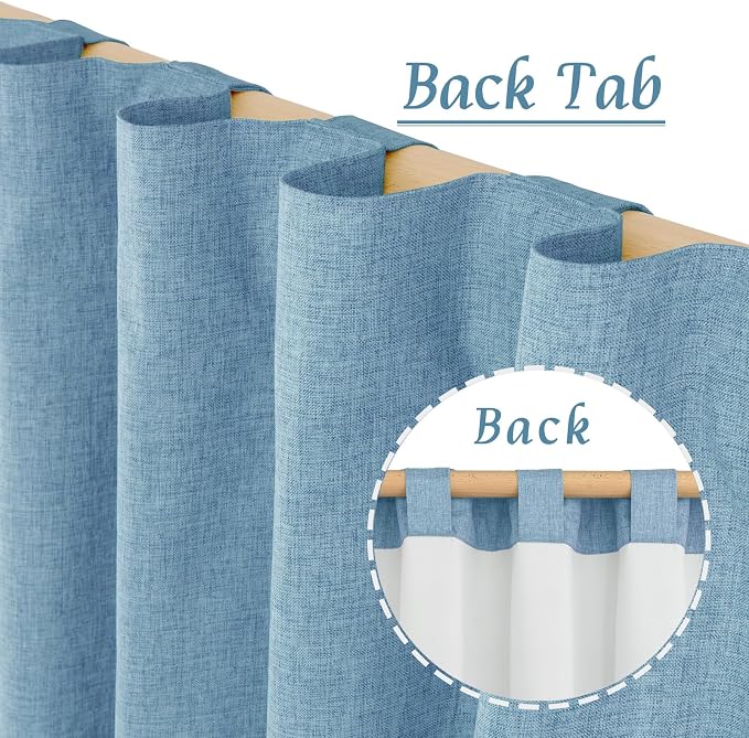 72 Inch 100% Blackout Linen Curtains - Image 6