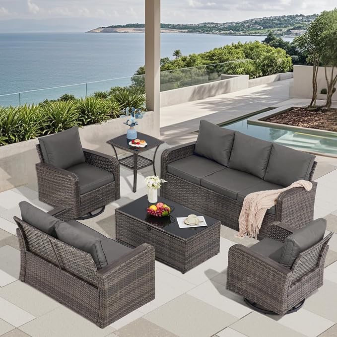 6 Pieces Patio Furniture Sets by YALISSEY