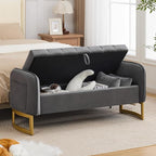 End of Bed Storage Bench, Storage Ottoman Bench - Image 9