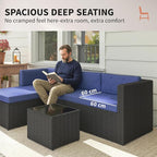 Outsunny 3 Piece Patio Furniture Set, Wicker Rattan Outdoor Patio Conversation - Image 6