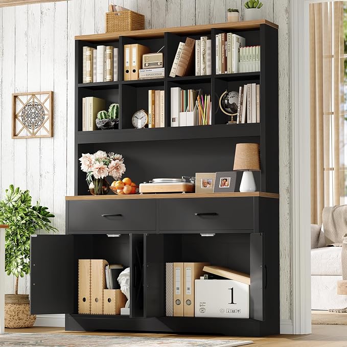 TEENFON 69" Tall Bookshelf and Bookcase, 5 Tier Floor Standing Bookshelves - Image 3