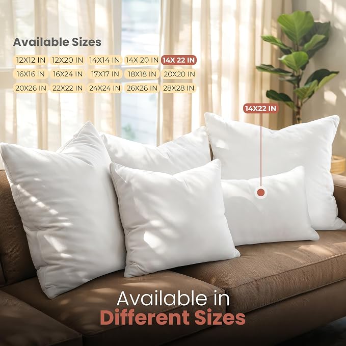 Utopia Bedding 14x22 Pillow Inserts, 2 Pack | Indoor cushion inserts - Image 6