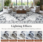 Rugflix 6x9 Area Rugs for Living Room, Washable Light Grey Large Rug | Machine - Image 6