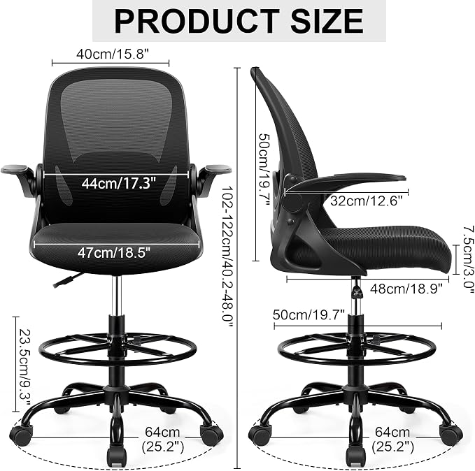Drafting Chair Tall Office Chair - Image 2