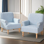 HUIMO Linen Fabric Accent Chairs Set of 2, Mid-Century Modern Armchair - Image 8