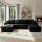 125 Inch Modular Sectional Sofa, Cloud Couch Oversized U Shaped Corduroy Sofa - Image 5