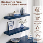 fuqing 20 Inch Floating Shelves | 6.7 Inch Deep Dark Blue Floating Shelves - Image 4