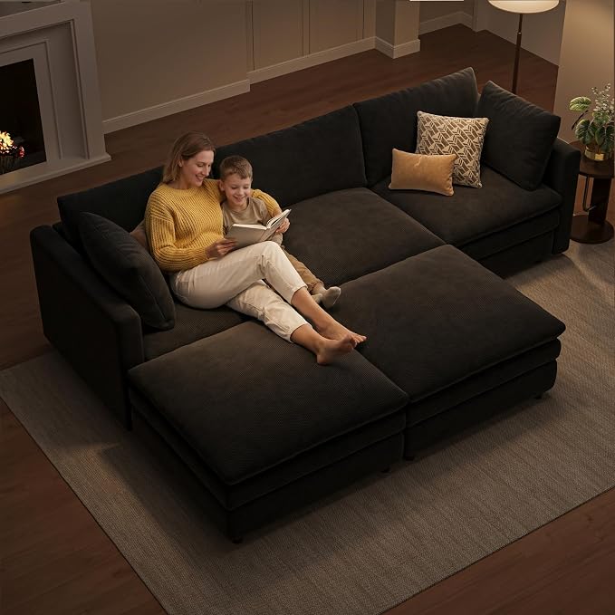 97" Cloud Couches for Living Room, 29.1" Deep Seat Modular Sectional Sofa - Image 5