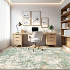 LOONGRUG 3x5 Rug Machine Washable Neutral Modern Abstract Soft Rug Green | - Image 8