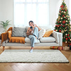 Cream White Runner Rugs for Bedroom Living Room, Ivory Fluffy 2x6 Area Rug | - Image 6