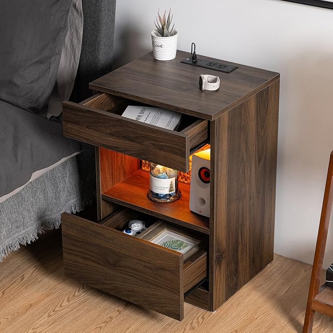 HOMMPA Open Shelf LED Nightstand - Image 7