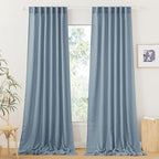 RYB HOME Sheer Curtains 102 inches, Extra Long Floor to Ceiling Curtains | Half by RYBHOME