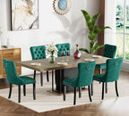 Henf 63"-79" Dining Table Set for 6, 7 Pieces Extendable Dining Table and 6 by Henf