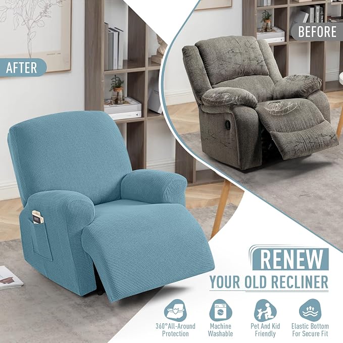 TAOCOCO Recliner Cover 4-Pieces, Recliner Stretch Sofa Slipcover, Recliner - Image 4