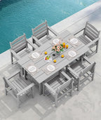 SERWALL Patio Dining Chair Set of 2, Light Gray - Image 6