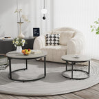 Otterease Nesting Tables Set of 2, 31.5" Round Coffee Table, Large Nesting - Image 7