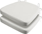 AAAAAcessories D-Shaped Chair Cushions, Machine-Washable Cover, Natural Linen by AAAAAcessories