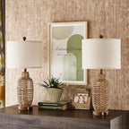 Rattan Table Lamps Set of 2 Wicker Lamps 3 Way Dimmable Touch Control Farmhouse - Image 8