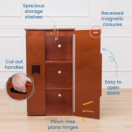 ECR4Kids Wooden Pretend Play Kitchen Refrigerator - Image 4