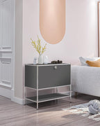 Metal Sidetable with Flap Door, 27.5" Height - Image 2