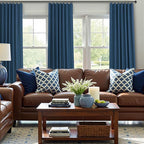 Navy Blue Short Blackout Curtains 54 Inch Length 2 Panels - Image 7