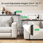 Kitstorack 2-Pack Dark Gray Long Sofa Table Behind Couch, Adjustable Height & 2 - Image 4