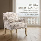 Shunzhi Floral Accent Chairs Farmhouse Upholstered Armchair Linen Reading Chair - Image 7
