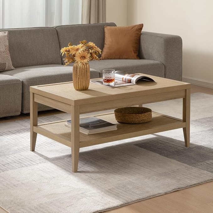 SICOTAS Rattan Coffee Table for Living Room - Image 7