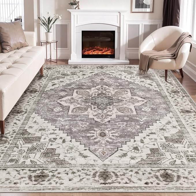 SERISSA 8x10 Washable Non Slip Boho Area Rug by SERISSAHomeDecorCollection