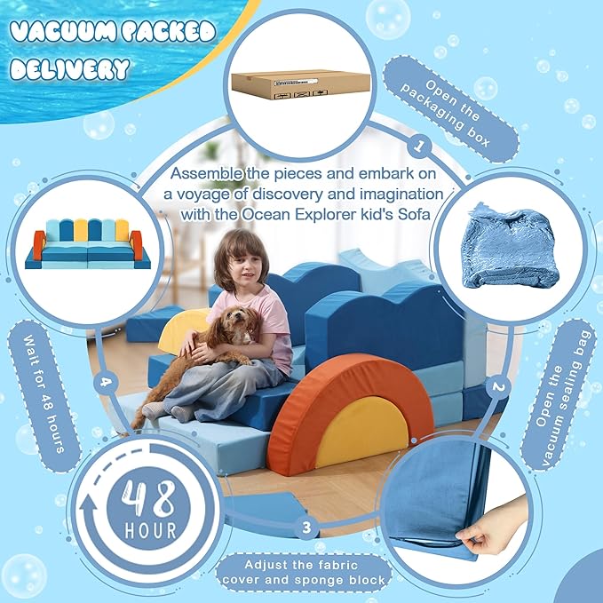 Erament 22Pcs Modular Kids Play Couch - Image 6
