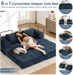 Korser Folding Convertible Sofa Bed, Corduroy Upholstered Boneless Couch - Image 3