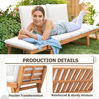 Devoko Outdoor Couch Acacia Wood Patio Couch - Image 3