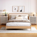 SUNBURY Nightstand w 3 Drawers, End Table Living Room Small Side Table - Image 7