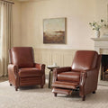 HULALA HOME Genuine Leather Manual Recliner Chairs Set of 2 by HULALAHOME