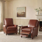 HULALA HOME Genuine Leather Manual Recliner Chairs Set of 2 by HULALAHOME