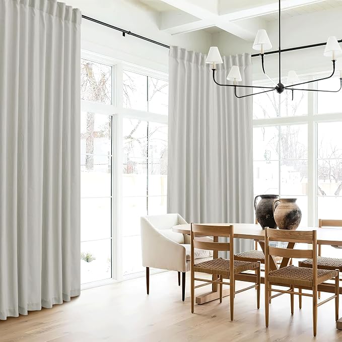 RYB HOME Farmhouse Boho Linen Sheer Curtains 90 inches Long - Image 3